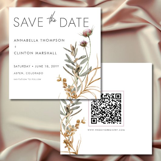 Rustikale Boho Delicate Fall Wildblume Hochzeit Save The Date
