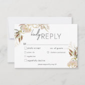 Rustikale Boho Delicate Fall Wildblumen Hochzeit RSVP Karte (Vorderseite)