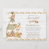 Rustikale Boho-Dusche aus Holz per Post Einladung (Vorderseite)