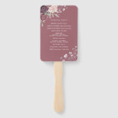 Rustikale Boho Dusty Rose Rosa Blume Hochzeit Fächer (Rückseite)