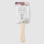 Rustikale Boho Dusty Rose Rosa Blume Hochzeit Hand Fächer (Vorderseite)