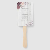 Rustikale Boho Dusty Rose Rosa Blume Hochzeit Hand Fächer (Rückseite)