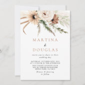 Rustikale Boho einfache Feierliche Hochzeit hinten Einladung (Vorderseite)