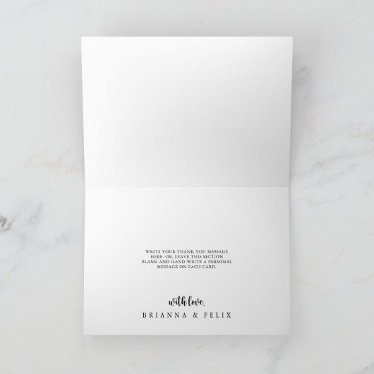 Rustikale Boho Elegant geflochtene Hochzeit Dankeskarte (Innenseite)