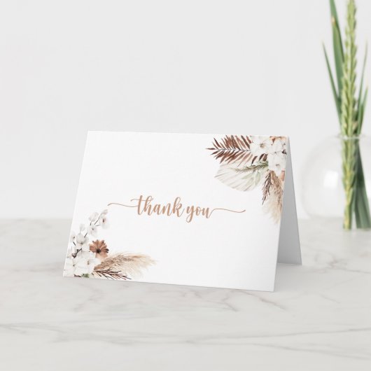 Rustikale Boho Elegant geflochtene Hochzeit Dankeskarte (Vorderseite)