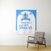 Rustikale Boho Elephant Boy Baby Dusche Hintergrun Wandteppich (Beispiel)