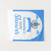 Rustikale Boho Elephant Boy Baby Dusche Hintergrun Wandteppich (Vorderseite (Horizontal))