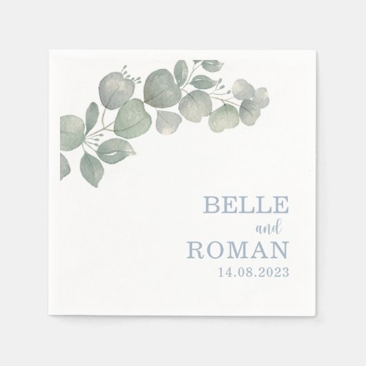 Rustikale Boho Eucalyptus Foliage Serviette (Vorderseite)