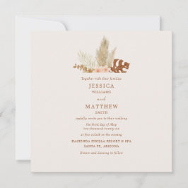 Rustikale Boho Fall Blume Outdoor Hochzeit Einladung