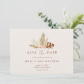 Rustikale Boho Fall Blume Outdoor Hochzeit Save The Date (Stehend Vorderseite)