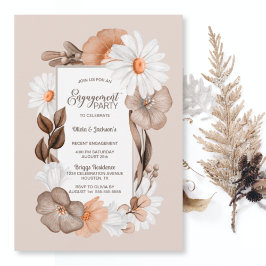 Rustikale Boho Fall Floral Engagement Party Einladung