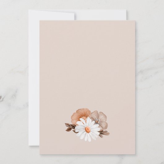 Rustikale Boho Fall Floral I Do Barbecue Verlobung Einladung (Rückseite)