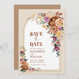 Rustikale Boho Fall Garden-Blume Save the Date