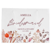 Rustikale Boho Fall Wildblumen Hochzeit von Brides Große Geschenktüte (Rückseite)