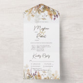 Rustikale Boho Fall Wildblumen Weißes Abendessen All In One Einladung (Innen Boden)