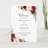 Rustikale Boho farbenfrohe, blumengedeckte Hochzei Programm (Vorderseite)