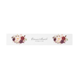 Rustikale Boho farbenfrohe Blumenhochzeit Einladun Einladungsbanderole