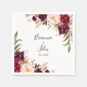 Rustikale Boho farbenfrohe Blumenhochzeit Napkin Serviette (Vorderseite)