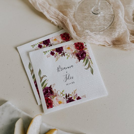 Rustikale Boho farbenfrohe Blumenhochzeit Napkin Serviette