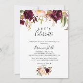 Rustikale Boho farbenfrohe Blüte Feiern Party Einladung (Vorderseite)