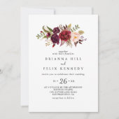 Rustikale Boho farbenfrohe Lässige Hochzeit mit Bl Einladung (Vorderseite)