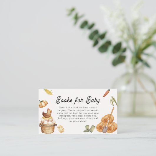 Rustikale Boho Farm Hühnerbücher für Babydusche Begleitkarte (Stehend Vorderseite)