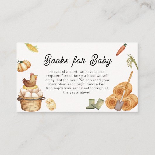 Rustikale Boho Farm Hühnerbücher für Babydusche Begleitkarte (Vorderseite)