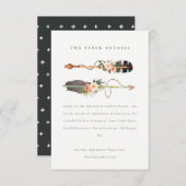 Rustikale Boho Feather Blumenarrow Hochzeitsdetail Begleitkarte (Vorne/Hinten)