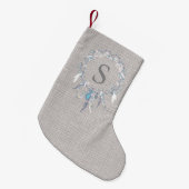 Rustikale Boho-Federkranz-Monogramm Kleiner Weihnachtsstrumpf (Vorderansicht (hängend))