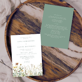 Rustikale Boho Floral All in One Wedding Einladung