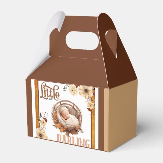 Rustikale Boho Floral Baby Dusche Geschenkschachtel (Rückseite)