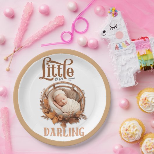 Rustikale Boho Floral Baby Dusche Pappteller (Party)