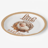 Rustikale Boho Floral Baby Dusche Pappteller (Schrägansicht)