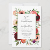 Rustikale Boho Floral Charm Wedding Einladung (Vorderseite)