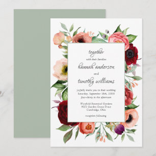 Rustikale Boho Floral Charm Wedding Einladung
