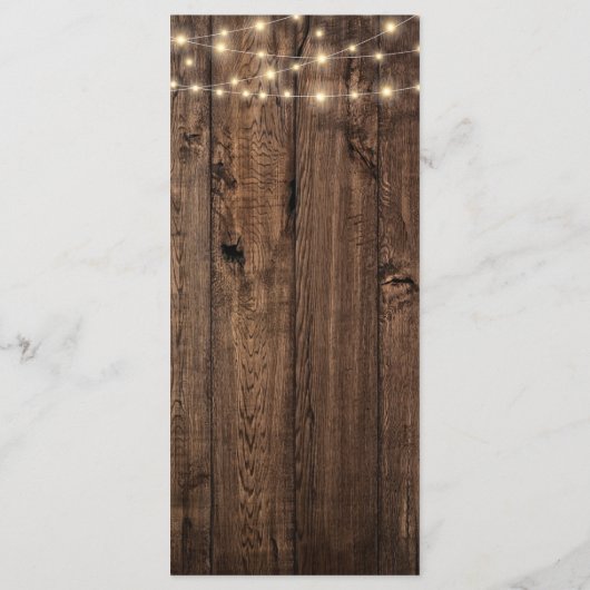 Rustikale Boho Floral Country Wedding Menükarte (Rückseite)