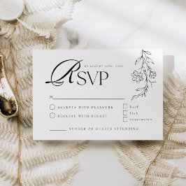 Rustikale Boho Floral Moderne Minimalistische Hoch RSVP Karte