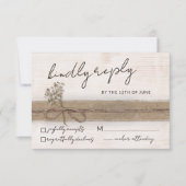 Rustikale Boho Floral Öko Wood Wildblume Hochzeit RSVP Karte (Vorderseite)