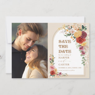 Rustikale Boho-Floral-Pampas-Hochzeitseinladung mi
