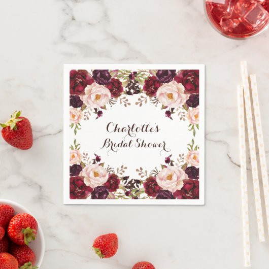 Rustikale Boho Floral Shabby Chic Rose Paper Napki Serviette (Beispiel)