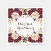 Rustikale Boho Floral Shabby Chic Rose Paper Napki Serviette (Vorderseite)