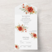 Rustikale Boho Floral Wedding All In One Einladung (Innen Boden)