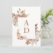 Rustikale Boho Floral Wedding Einladung (Stehend Vorderseite)