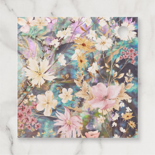 Rustikale Boho Floral Wedding Geschenkanhänger (Rückseite)