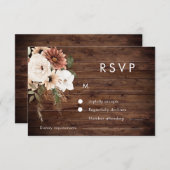 Rustikale Boho Floral Wedding RSVP Karte (Vorne/Hinten)