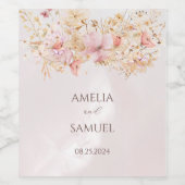 Rustikale Boho Floral Wedding Weinetikett (Einzelnes Label)
