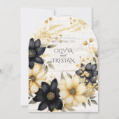 Rustikale Boho Floral Wood Wedding Einladung (Vorderseite)