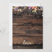 Rustikale Boho floral zu haben und Empfang zu halt Einladung (Rückseite)