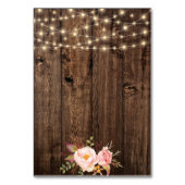 Rustikale Boho florale String Lights Wedding Tischnummer (Rückseite)