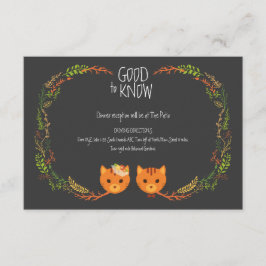 Rustikale Boho Forest Cats Hochzeit Einladung
